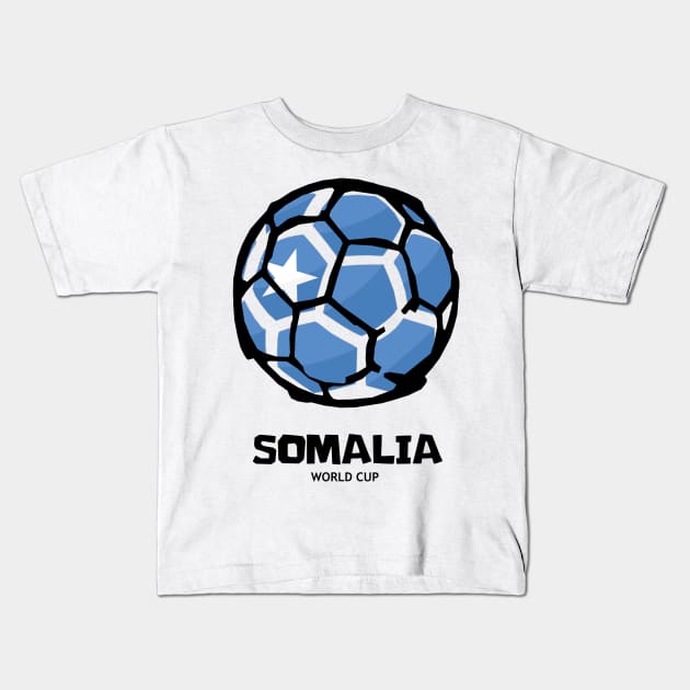 Somalia Football Country Flag Kids T-Shirt by KewaleeTee